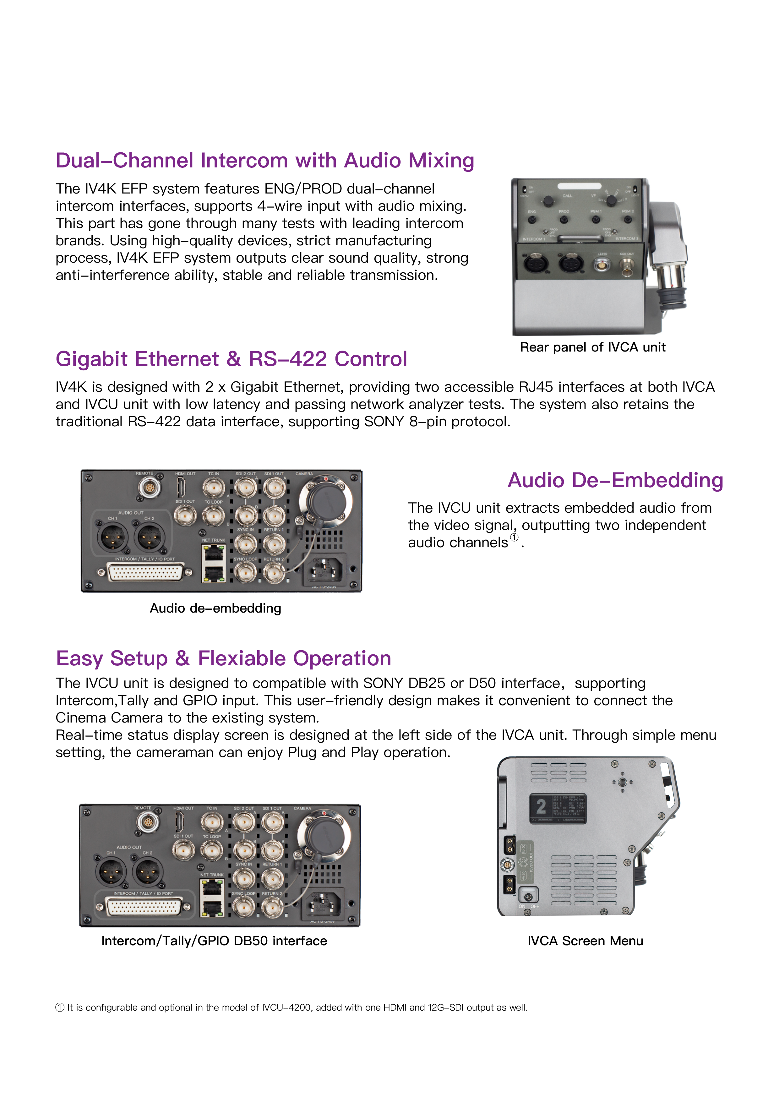 IV4K-4200 EFP fiber system for Cine cameraV1.073